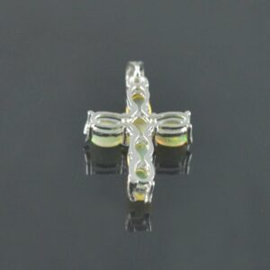 925 Sterling Silver Natural Oval Ethiopian Opal Cross Pendant Wedding Gift Jewelry