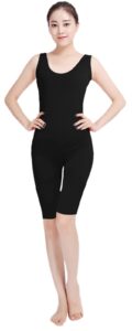 lifup women's spandex sleeveless bodysuit unitard costume zip back black xl