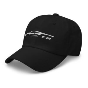 JG Infinite 2023 Sports Car C8 Outline 8th Gen Mid Engine Vette Dad hat Black