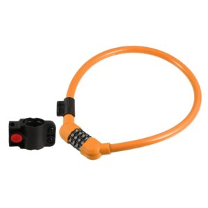 x autohaux 40cmx12mm bike locks cable portable 4 digit security resettable combination bicycle cable lock with lock frame orange