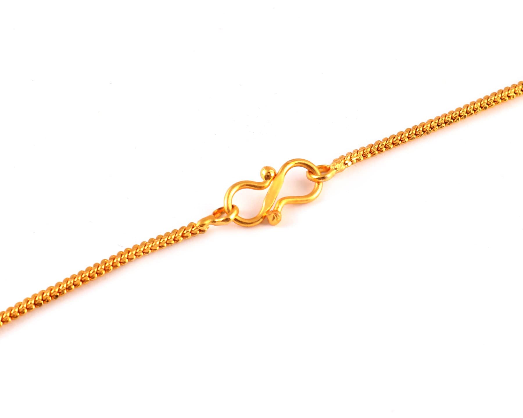 JewarHaat Chain Indian K Gold Plated Handmade Daily Use Fashionable Link Jewelry for Men, Women (Simple Square Design)