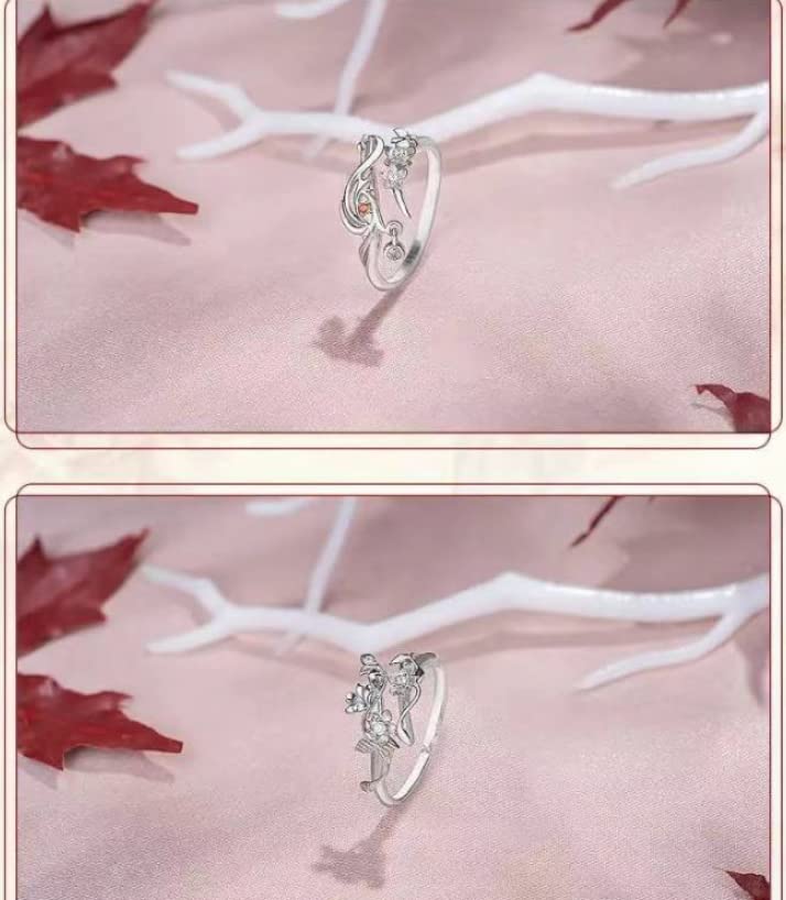 RJZMMN Heaven Official's Blessing Cosplay Ring Tian Guan Ci Fu Finger Ring Hua Cheng Xie Lian Couple Costume Jewelry (2pc)