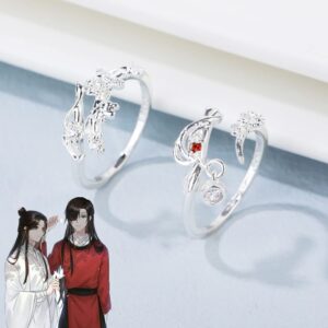 RJZMMN Heaven Official's Blessing Cosplay Ring Tian Guan Ci Fu Finger Ring Hua Cheng Xie Lian Couple Costume Jewelry (2pc)