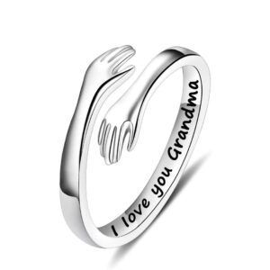 iefshiny valentines day gifts for grandma - grandma hug ring grandma gifts, s925 sterling silver hug ring grandma gifts hug rings for women grandma