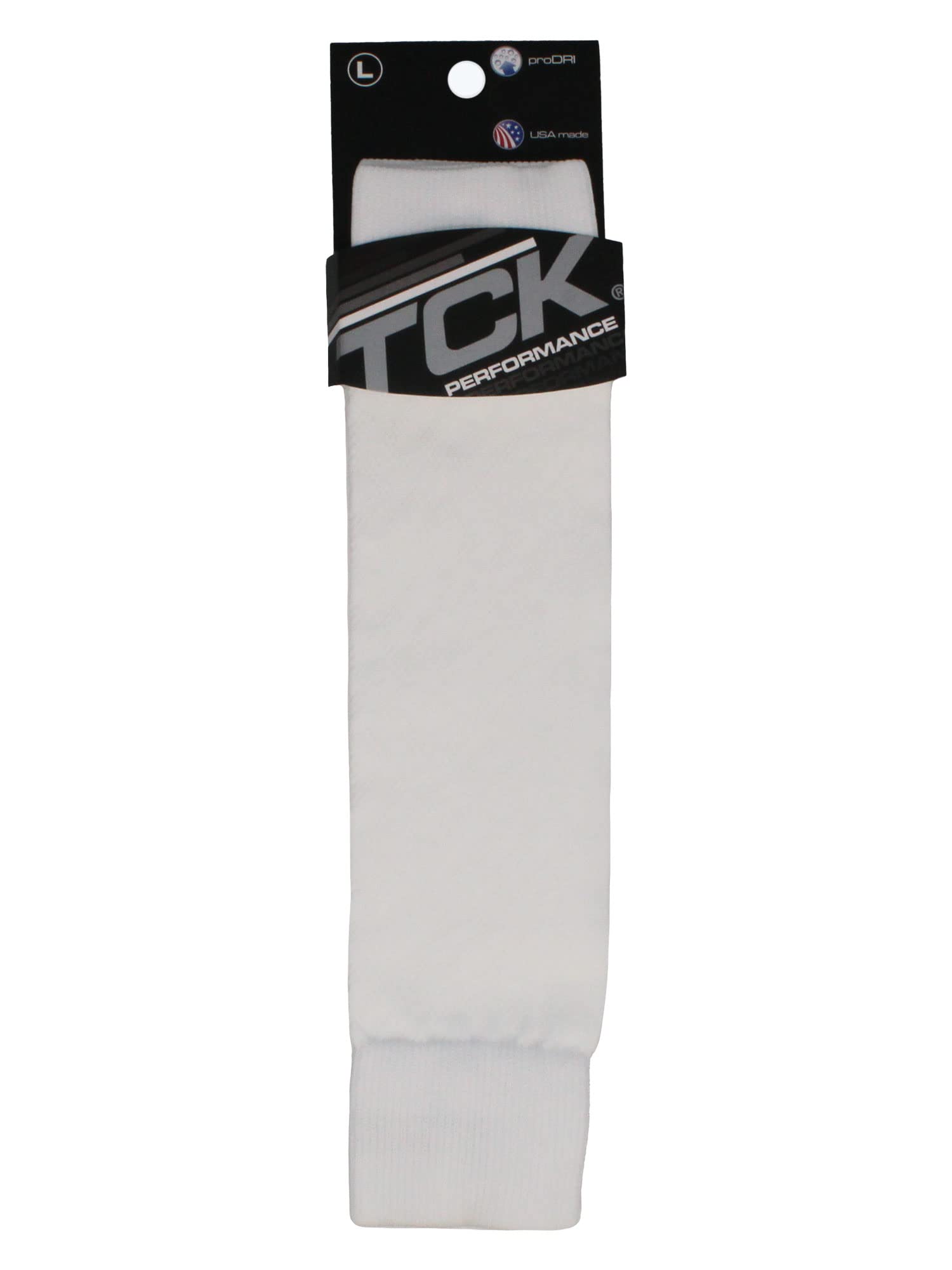 TCK Soccer Shin Guard Sleeves Football Leg Sleeves Youth Mens (White, Large)