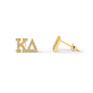 sorority shop kappa delta earrings — kd 18k gold plated sorority gifts earrings, long-lasting kappa delta gifts for women