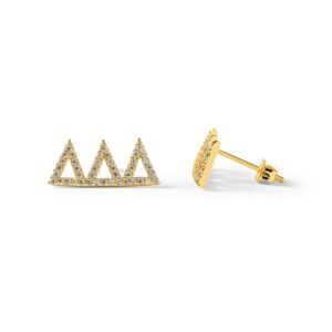 Sorority Shop Delta Delta Delta Earrings — DDD 18K Gold Plated Sorority Gifts Earrings, Long-Lasting Tri Delta Gifts for Women