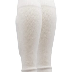 TCK Soccer Shin Guard Sleeves Football Leg Sleeves Youth Mens (White, Large)