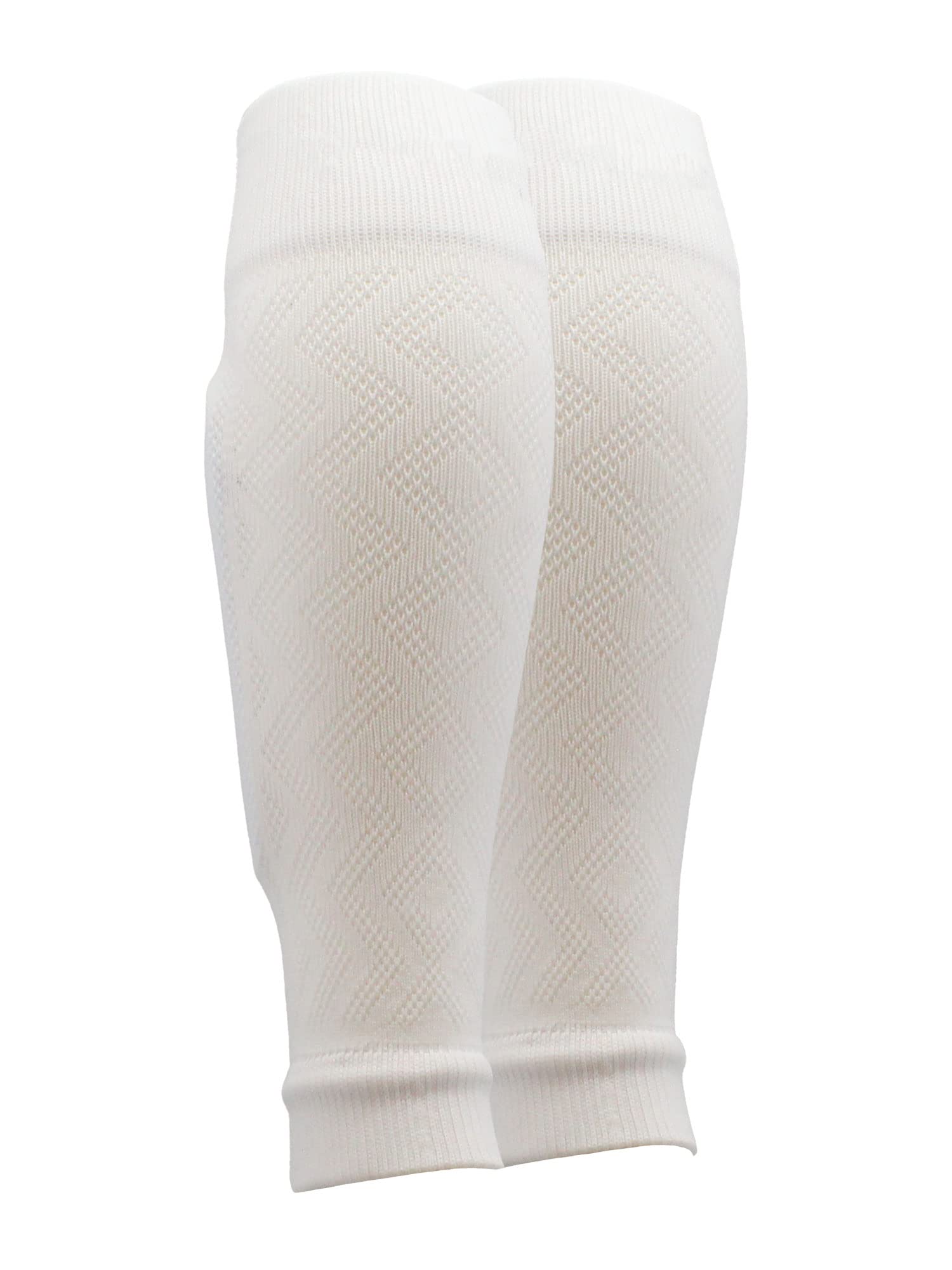 TCK Soccer Shin Guard Sleeves Football Leg Sleeves Youth Mens (White, Large)