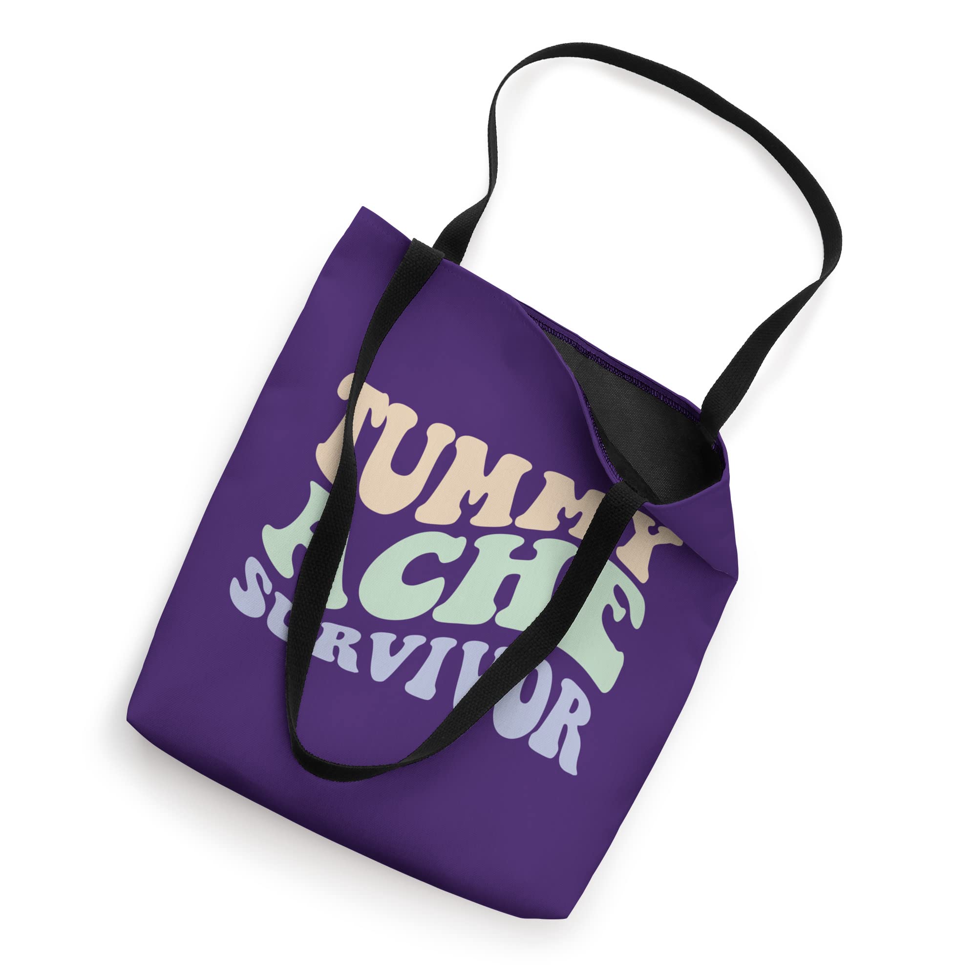 TUMMY ACHE SURVIVOR My Stomach Hurts Funny Wavy Meme Tote Bag