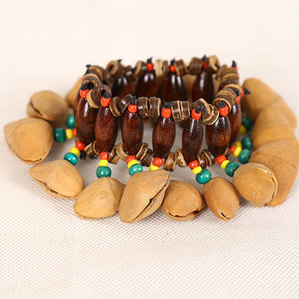 MILISTEN 2pcs Nuts Shell Bracelet frican Tribal Style Nuts Shell Bracelet Nut Handbell Percussion Accessories Musical Instrument for Women