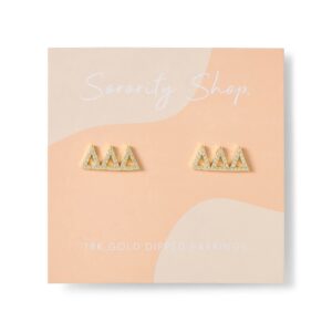 Sorority Shop Delta Delta Delta Earrings — DDD 18K Gold Plated Sorority Gifts Earrings, Long-Lasting Tri Delta Gifts for Women