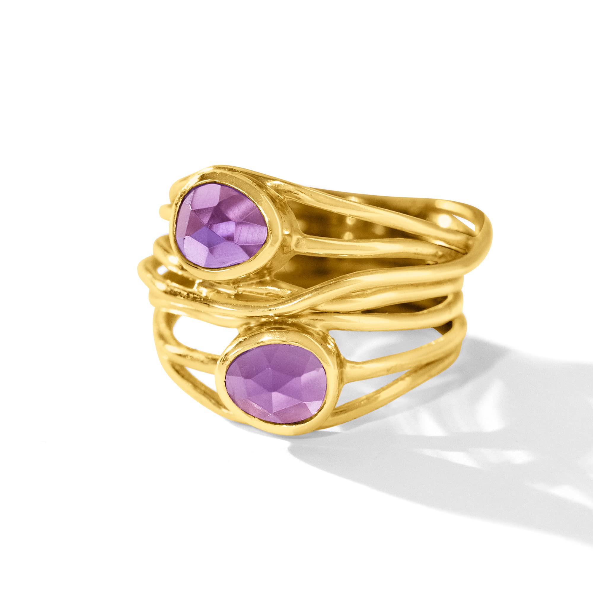 Ross-Simons Gemstone Highway Ring in 18kt Gold Over Sterling