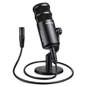 maono xlr podcast microphone, cardioid studio dynamic mic for vocal recording, streaming, voice-over, voice isolation technology, metal mic, works for audio interface, mixer, sound card-pd100