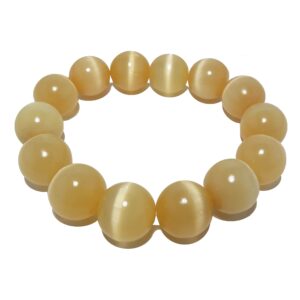 satin crystals orange selenite bracelet citrus sunshine satin spar stones 15-16mm / 7 inches