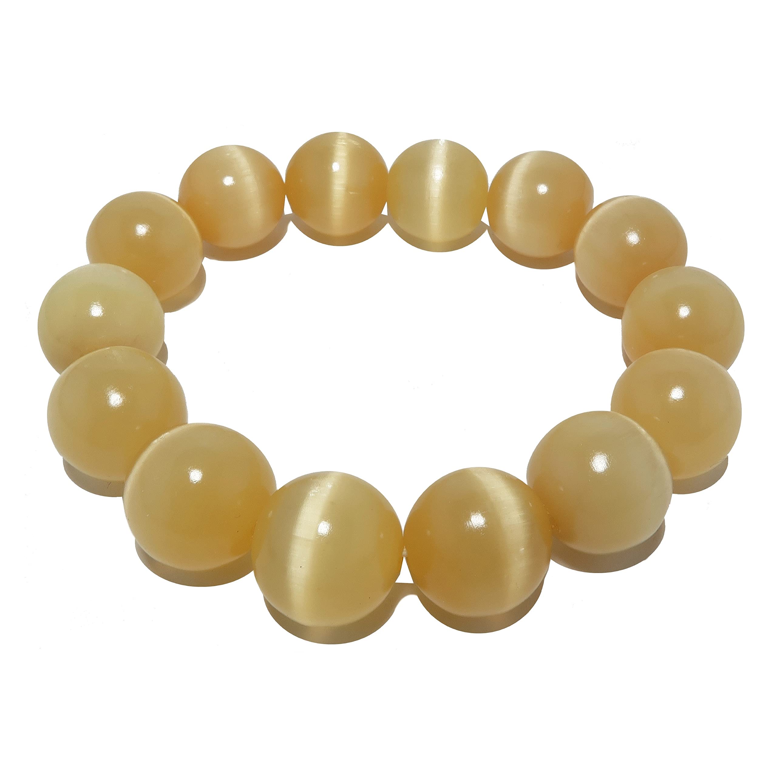 Satin Crystals Orange Selenite Bracelet Citrus Sunshine Satin Spar Stones 15-16mm / 7 Inches