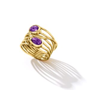 Ross-Simons Gemstone Highway Ring in 18kt Gold Over Sterling