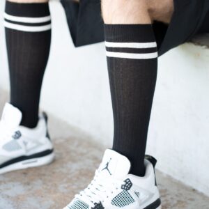 SERICI 4 x Mens Knee High Cotton Striped Socks | Over the Calf Socks | Dress Socks | Size 9-11