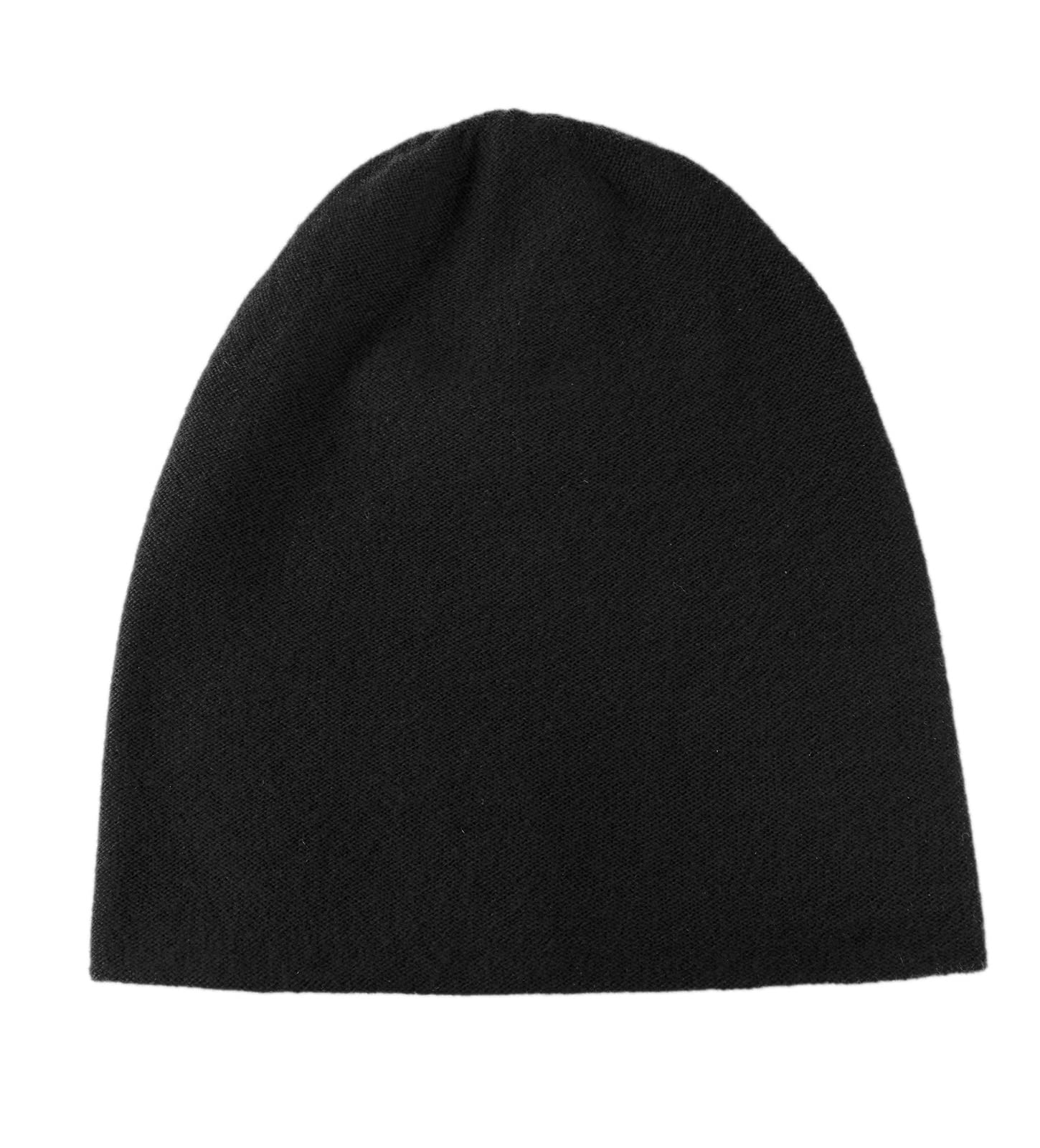 Villand 100% Cashmere Beanie for Women and Men with Gift Box, Oversized Soft Knitted Hat, Double-Layered Cashmere Ski Cap (Black)