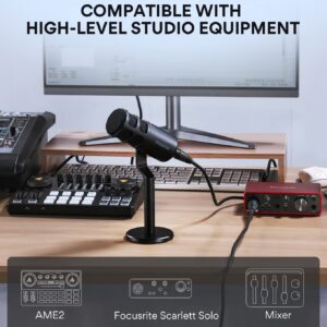 MAONO XLR Podcast Microphone, Cardioid Studio Dynamic Mic for Vocal Recording, Streaming, Voice-Over, Voice Isolation Technology, Metal Mic, Works for Audio Interface, Mixer, Sound Card-PD100