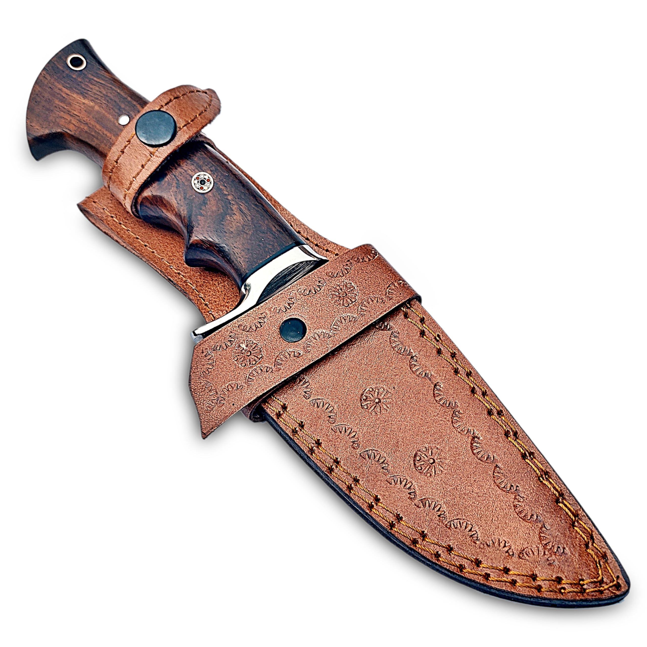 WARIVO KNIFE Premium Fixed Blade Handmade Bushcraft and Hunting Knife – Razor-Sharp Blade, Durable Design for Outdoor Enthusiasts (Damascus Hunting Knife)