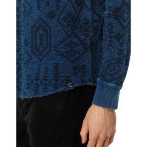 Lucky Brand Men's Printed Crew Neck Thermal, 419 Indigo, SM