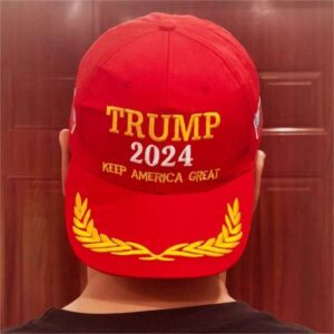 2pcs Trump Hat 2024 Trump Keep America Great Red Baseball Cap with America Flag Adjustable Cap