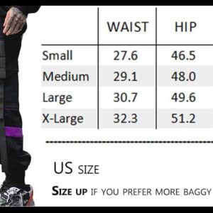 Mens Color Patchwork Punk Cargo Tactical Track Pants Techwear Hip hop Joggers Streetwear Pants Pink-20 X-Small