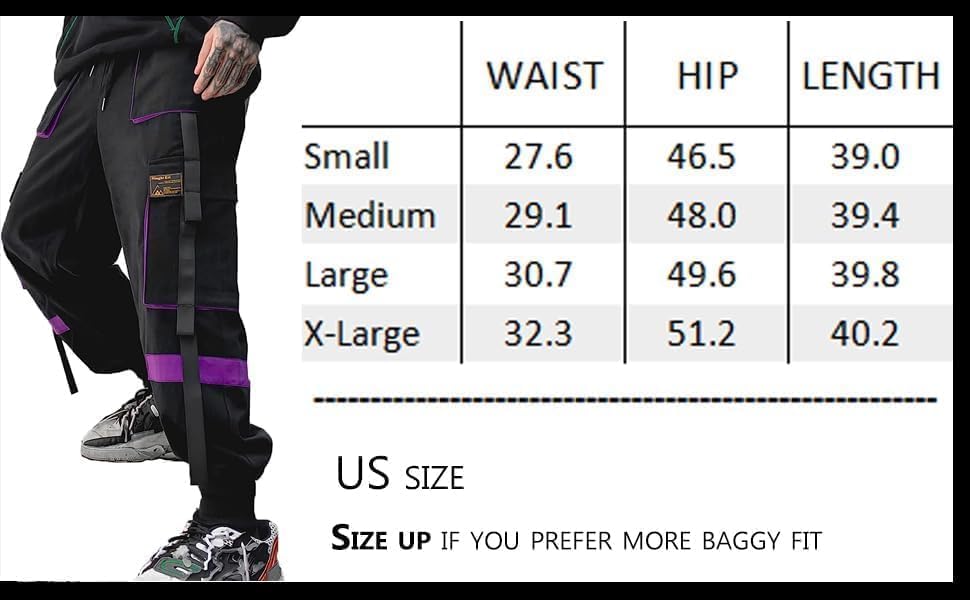 Mens Color Patchwork Punk Cargo Tactical Track Pants Techwear Hip hop Joggers Streetwear Pants Pink-20 X-Small