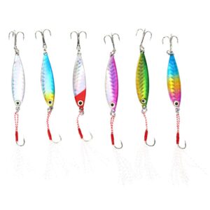 ZPSHYD Artificial Attractive Iron Plate Bait, 6PCS Long Shooting Fishing Sequin Lure, Iron Plate Bait Tool Accessory for Sea Fishing