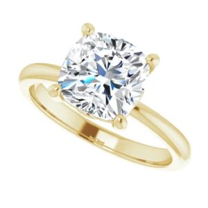 3 CT Cushion Cut Engagement Ring Solitaire Engagement Ring Handmade Gifts Moissanite Classic 10K 14K 18K Solid Yellow Gold