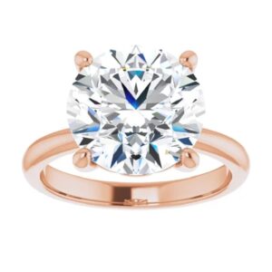 moissanite engagement ring 5 carat round handmade solitaire diamond bridal wedding gifts for women ring vvs colorless (925 silver (rose gold plated))