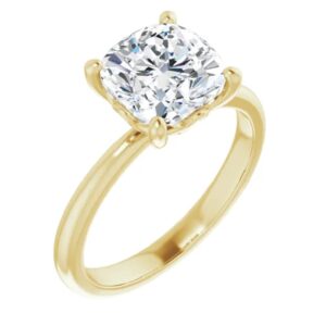 3 CT Cushion Cut Engagement Ring Solitaire Engagement Ring Handmade Gifts Moissanite Classic 10K 14K 18K Solid Yellow Gold