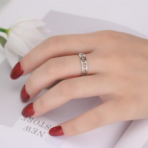 4pcs Hollow Out Roman Numeral Rings Set Stainless Steel Gold Plated Delicate Elegant Unisex Band Rings-7