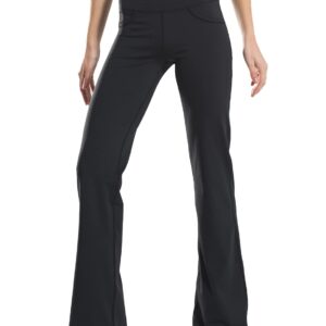 Safort 28" 30" 32" 34" Inseam Regular Tall Bootcut Yoga Pants, 4 Pockets, UPF50+, 31 Inseam, Black, XXXL