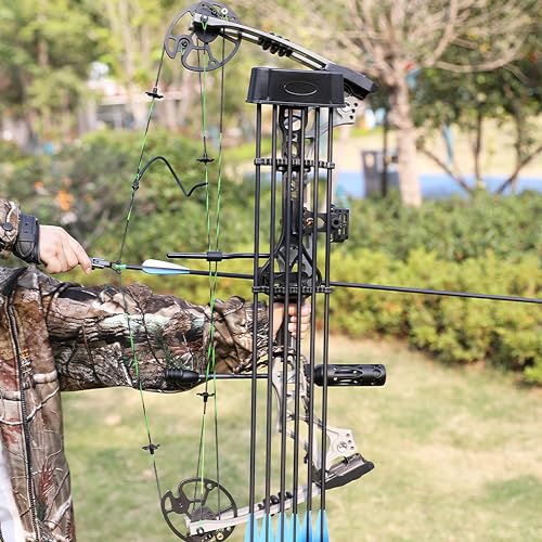 surwolf Compound Bow Kit, Hunting and Target, Limb Made in USA,Draw Weight 30-70 lbs Adjustable, Draw Length 19-31",up to IBO 320FPS Speed, Package with Archery Hunting Accessories (Grey)