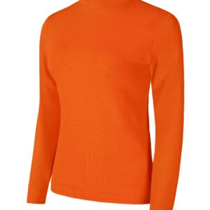 YumiDay Mock Turtleneck Base Layer Women(Orange,XL)