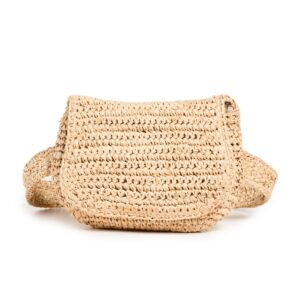 Hat Attack Women's Straw Belt Bag, Natural, Tan, One Size