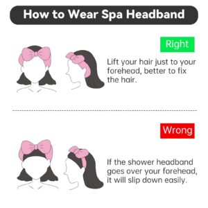 Ondder Spa Headband for Washing Face 8 Pack Aossrted Skincare Headbands for Women Girls Terry Cloth Cute Makeup Headbands Head Bands with Bow