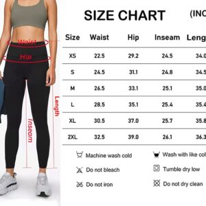 Kaleilo Women's Yoga Pants High Waist Tummy Control Butt Lifting Gym Sport Workout Leggings Black Medium