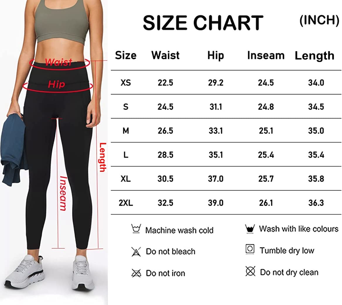 Kaleilo Women's Yoga Pants High Waist Tummy Control Butt Lifting Gym Sport Workout Leggings Black Medium