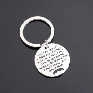 BEKECH Funny Boss Gag Gifts Ron Quotes Gift When People Get A Little Too Chummy With Me Keychain TV Show Fan Gift Parks and Rec Inspire Gift (too chummy with me)