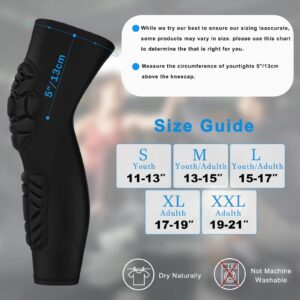 GUOZI Knee Braces, [2 Pack] Double Crashproof Knee & Calf Pads, Thigh Compression Leg Sleeves Protection for Youth Adults Sports Football Basketball Volleyball Running Baseball etc