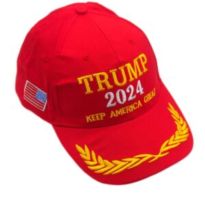 2pcs Trump Hat 2024 Trump Keep America Great Red Baseball Cap with America Flag Adjustable Cap