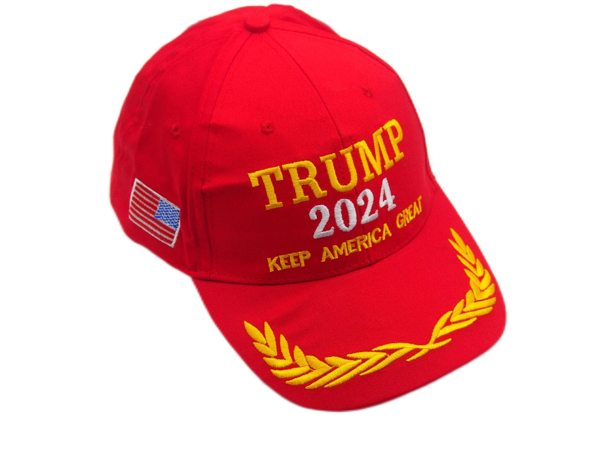 2pcs Trump Hat 2024 Trump Keep America Great Red Baseball Cap with America Flag Adjustable Cap