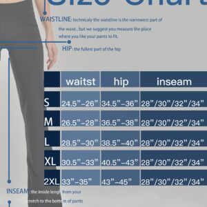 Safort 28" 30" 32" 34" Inseam Regular Tall Bootcut Yoga Pants, 4 Pockets, UPF50+, 31 Inseam, Black, XXXL