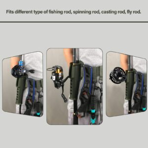 Fishing Wading Belt Rod Holder Adjustable Wader Fishing Waist Belt for Fly Surf Casting Spinning Fishing Pole Fishing Tackle (Green)