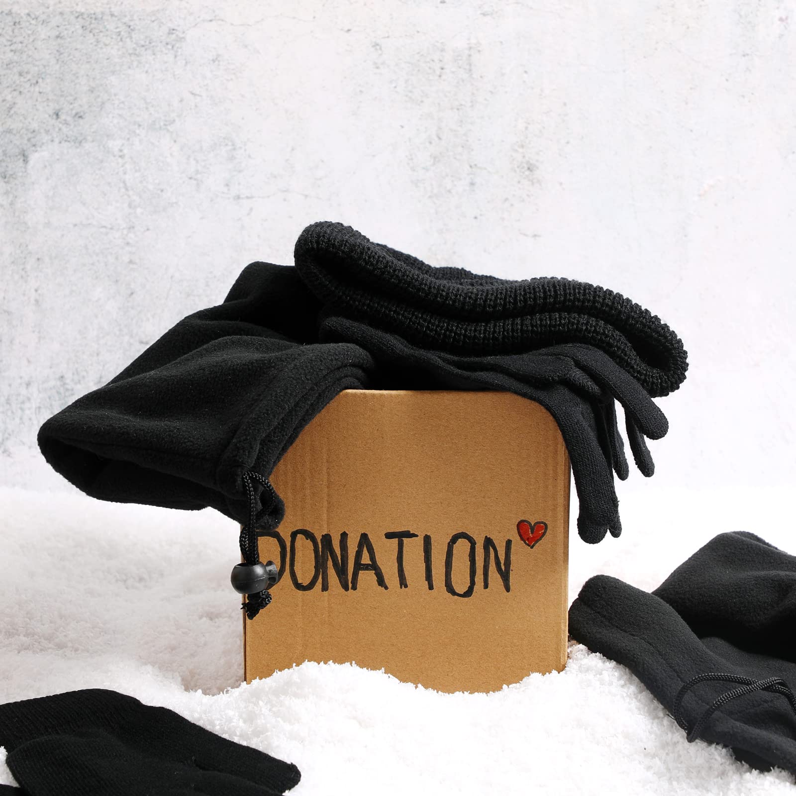 Foaincore 108 Pcs Winter Beanie Hat Gloves Neck Warmer Set Unisex Warm Hat Donation Charity Care Bundle for Homeless