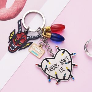 Strange Merchandise Keychain TV Show Friendship Gifts Hellfire Club Keychains Merch Halloween Collection Gift