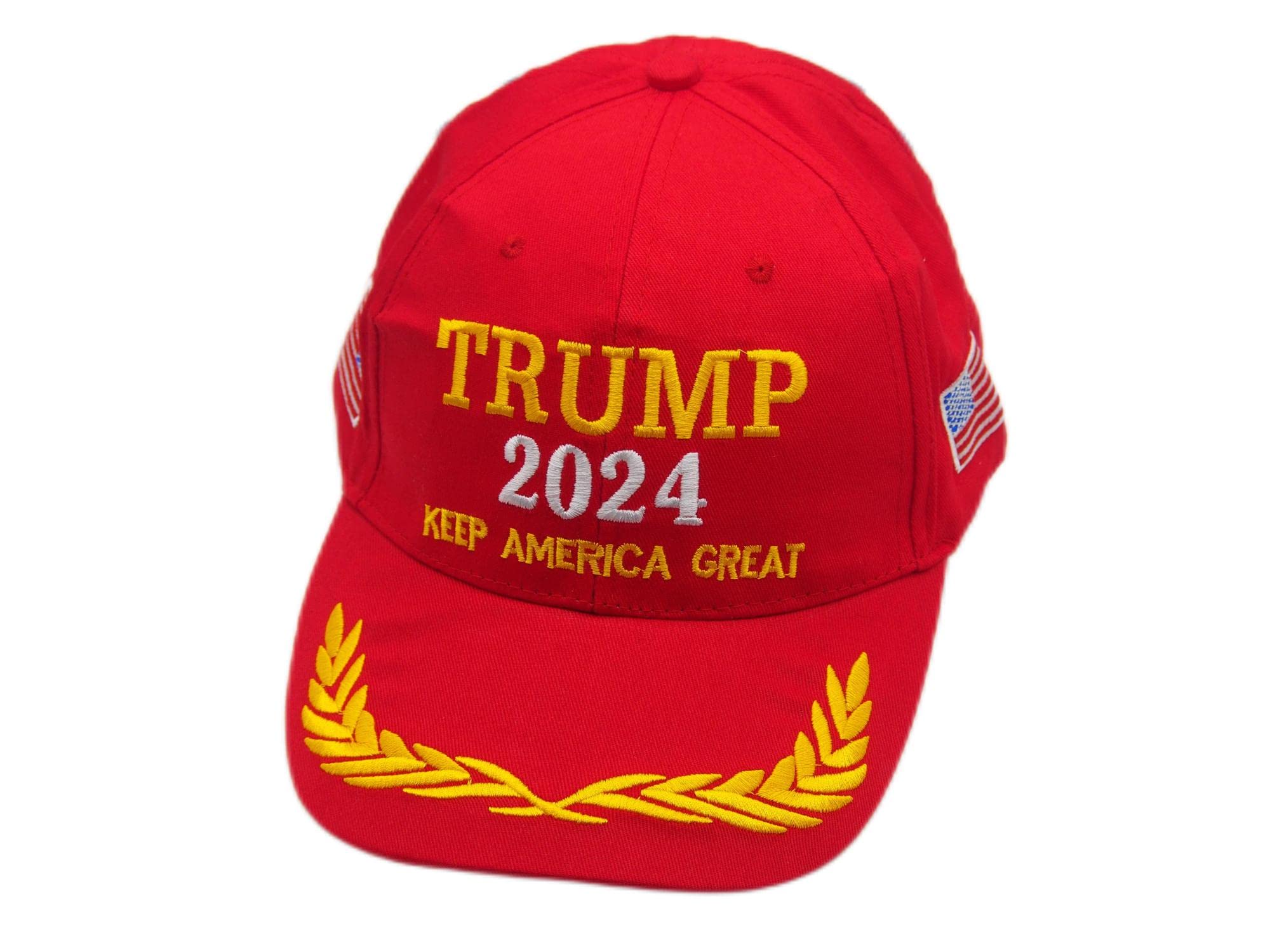 2pcs Trump Hat 2024 Trump Keep America Great Red Baseball Cap with America Flag Adjustable Cap